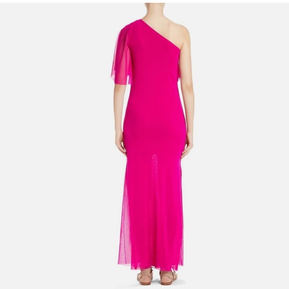 FUZZI Womens Solid Tulle One Shoulder Dress - Picture 2 of 7
